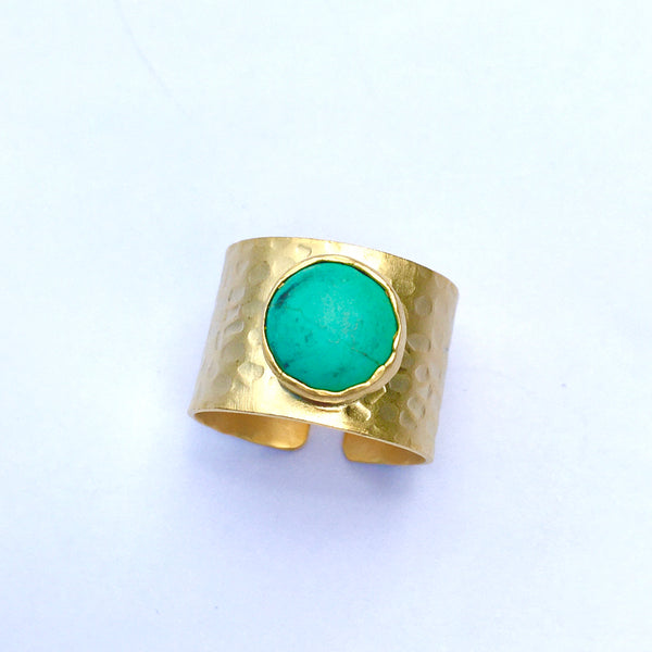 TURKISH GOLD RING WITH COLORED GEM