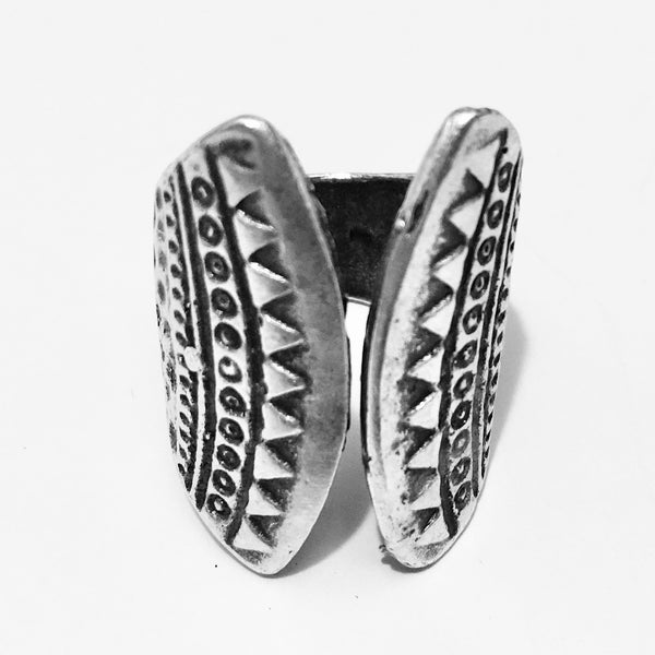 Carved Center Split Turkish Metal Ring