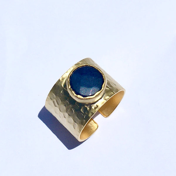 TURKISH GOLD RING WITH COLORED GEM