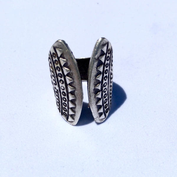 Carved Center Split Turkish Metal Ring