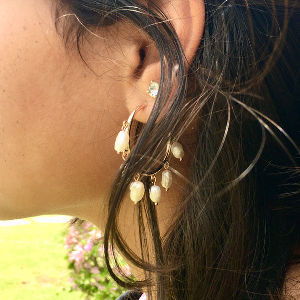 TURKISH PEARL HOOP EARRINGS