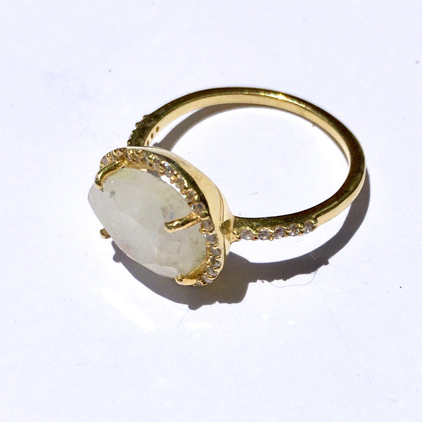Rainbow Moonstone Ring