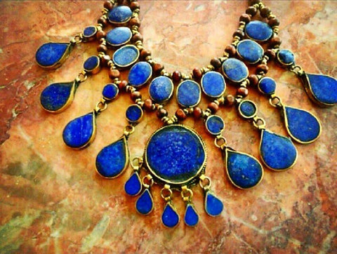 Mediterranean Lapis Blue Dream Vintage Necklace Collar