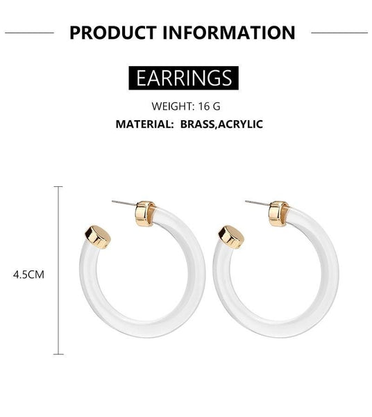 Phantom Acrylic Large Hoop Earrings