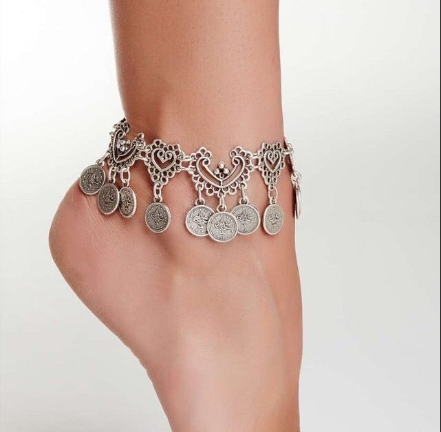 TURKISH HEART AND COIN ANKLET /BRACELET