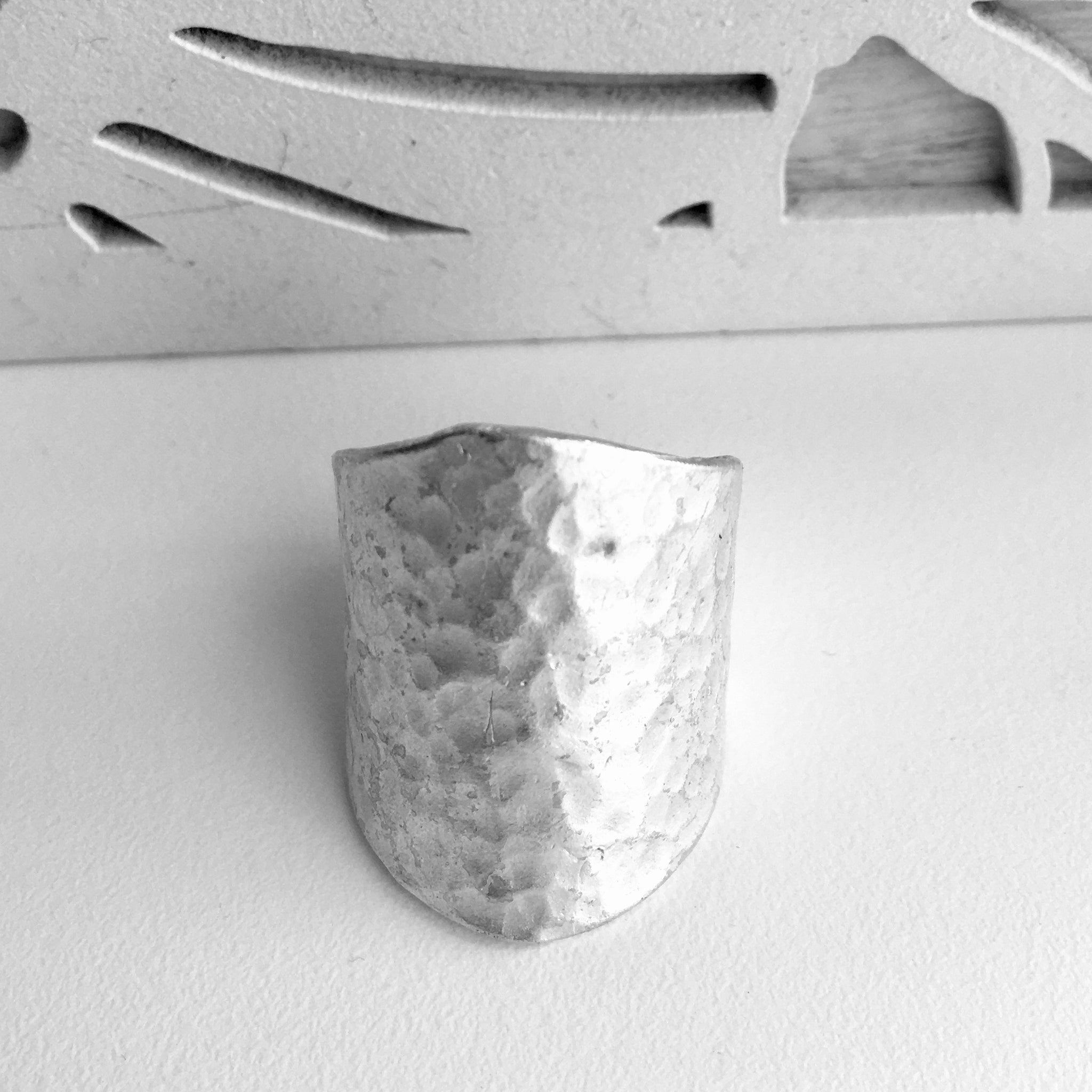 B.D.V. modern hammered minimalist metal adjustable ring