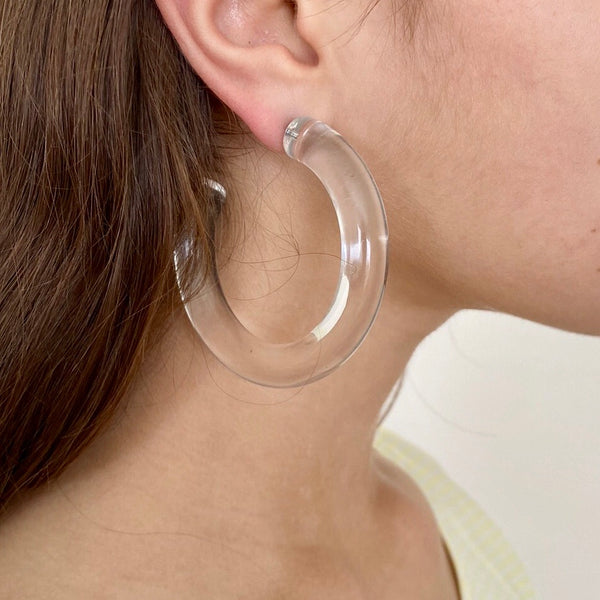 Phantom Acrylic Large Hoop Earrings