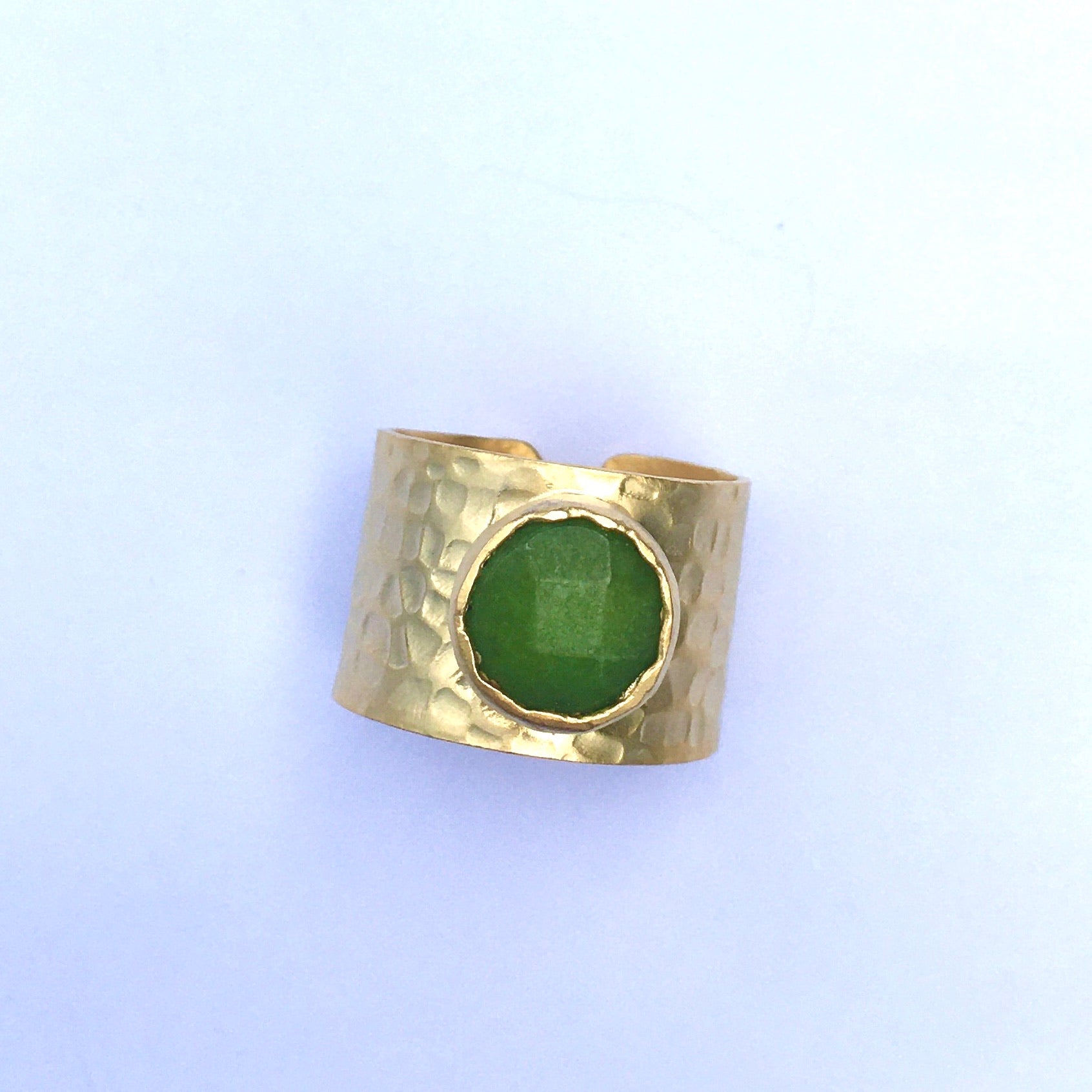 TURKISH GOLD RING WITH COLORED GEM